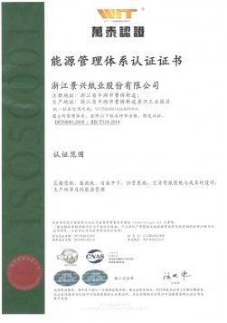 GB/T23331能源管理體系認(rèn)證證書中文